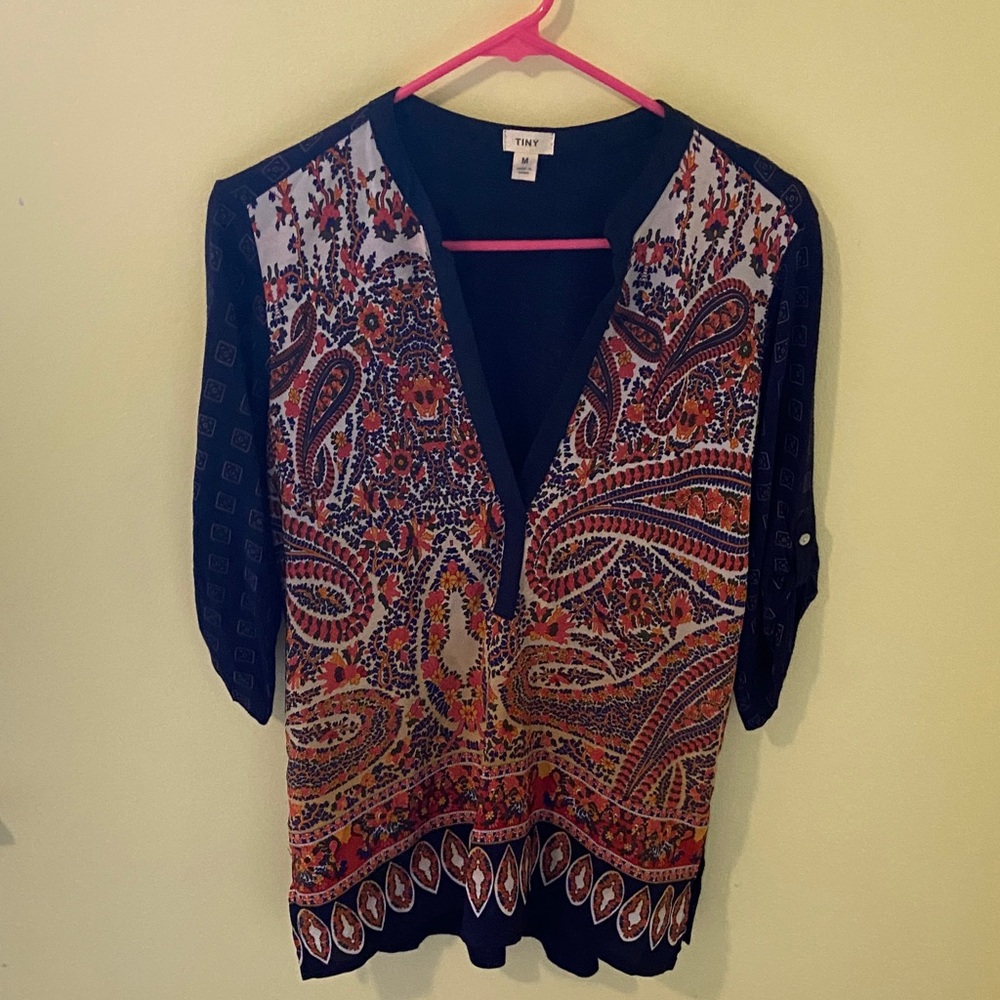 TINY Paisley V-Neck Blouse - Multicolor